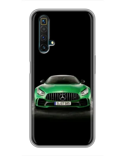 Чехол для Realme X50 с картинкой «Mercedes — неоновый лого»