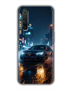 Чехол для Realme X50 с картинкой «Ночной город и Audi»