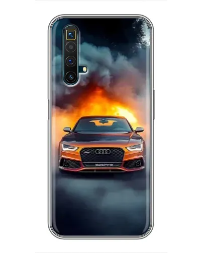 Чехол для Realme X50 с картинкой «Audi в огненном дыму»