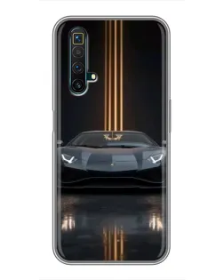 Чохол для Realme X50 з картинкою «Lamborghini золоті лінії»