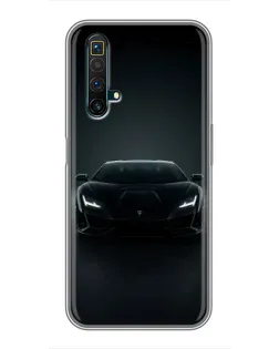 Чохол для Realme X50 з картинкою «Чорний Lamborghini Aventador»
