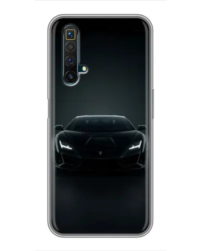 Чохол для Realme X50 з картинкою «Чорний Lamborghini Aventador»