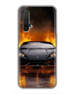 Чохол для Realme X50 з картинкою «Lamborghini у вогні»