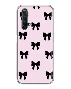 Чехол для Realme X50 с картинкой «Черные банты Coquette»