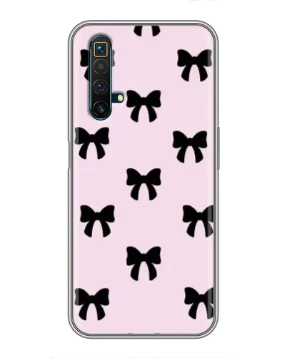 Чехол для Realme X50 с картинкой «Черные банты Coquette»
