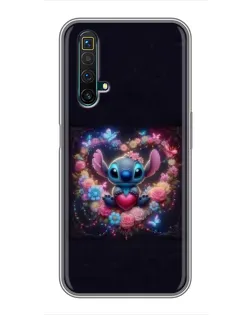 Чохол для Realme X50 з картинкою «Stitch у квітах»