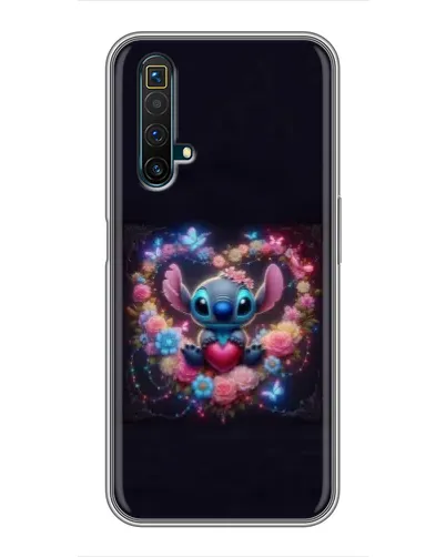 Чохол для Realme X50 з картинкою «Stitch у квітах»