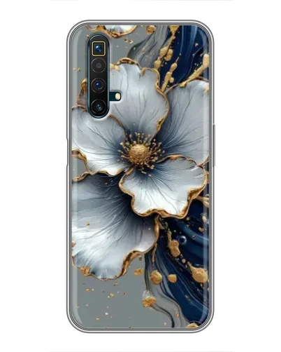 Чехол для Realme X50 с картинкой «Белый цветок и золотой флюид» Чехол для Realme X50 с картинкой «Белый цветок и золотой флюид»