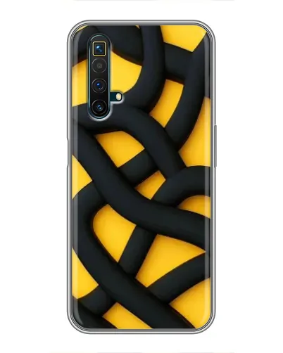 Чехол для Realme X50 с картинкой «Черное желтое переплетение» Чехол для Realme X50 с картинкой «Черное желтое переплетение»