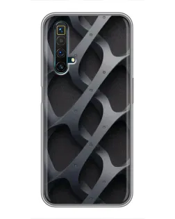 Чехол для Realme X50 с картинкой «Объемное серое плетение»