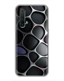 Чехол для Realme X50 с картинкой «Объемная темная решетка»