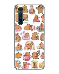 Чехол для Realme X50 с картинкой «Капибары набор» Чехол для Realme X50 с картинкой «Капибары набор»