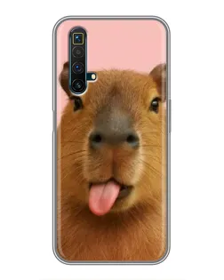 Чехол для Realme X50 с картинкой «Капибара с языком» Чехол для Realme X50 с картинкой «Капибара с языком»
