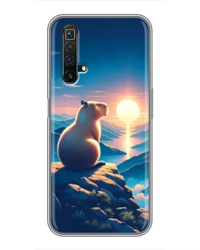 Чехол для Realme X50 с картинкой «Закат солнца с капибарой» Чехол для Realme X50 с картинкой «Закат солнца с капибарой»