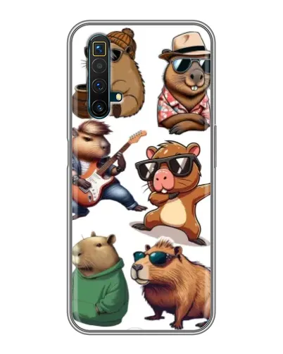 Чехол для Realme X50 с картинкой «Крутые капибары музыканты» Чехол для Realme X50 с картинкой «Крутые капибары музыканты»