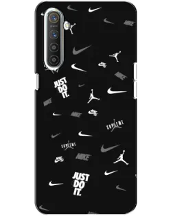 Чехол для Realme XT с картинкой «Nike Black Pattern»
