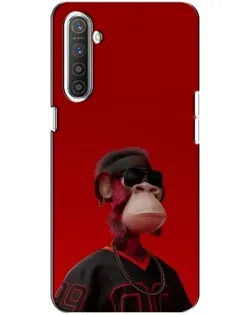 Чехол для Realme XT с картинкой «Bored Ape в красном»