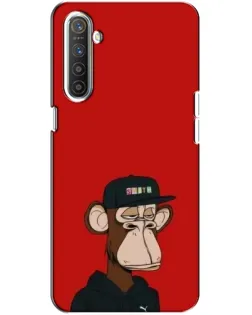Чехол для Realme XT с картинкой «Bored Ape — красный фон»