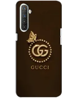 Чехол для Realme XT с картинкой «Gucci — золотая бабочка»