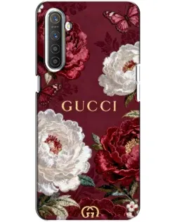 Чохол для Realme XT з картинкою «Gucci — бордові троянди»
