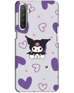 Чохол для Realme XT з картинкою «Kuromi та лавандові серця»