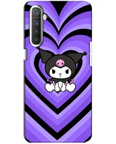 Чохол для Realme XT з картинкою «Kuromi та фіолетові серця»