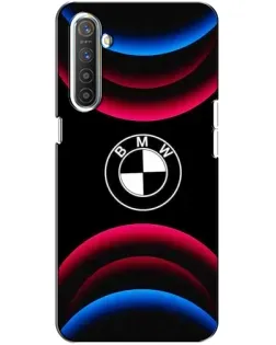 Чехол для Realme XT с картинкой «Логотип BMW и неоновые дуги»