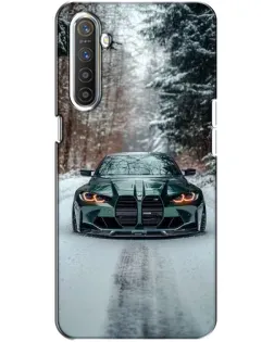 Чехол для Realme XT с картинкой «BMW в зимнем лесу»