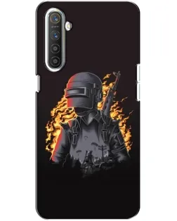 Чохол для Realme XT з картинкою «PUBG — вогняний силует»