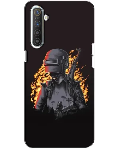 Чохол для Realme XT з картинкою «PUBG — вогняний силует»