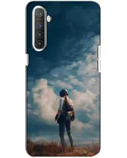 Чохол для Realme XT з картинкою «Герой PUBG на скелі»