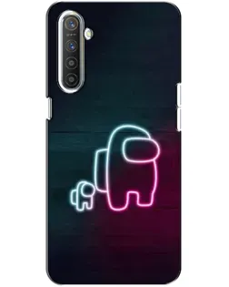 Чохол для Realme XT з картинкою «Among Us неон-арт»