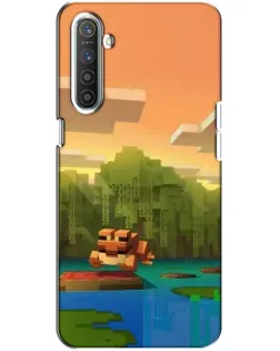Чохол для Realme XT з картинкою «Майнкрафт захід сонця»