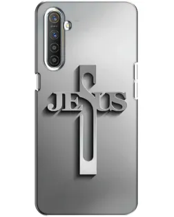 Чехол для Realme XT с картинкой «Металлический крест Jesus»