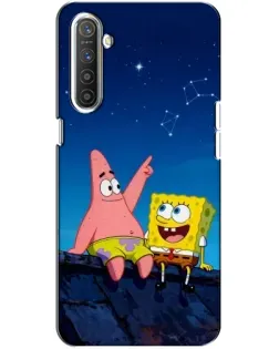Чохол для Realme XT з картинкою «Губка Боб та Патрік вночі»