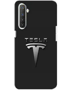 Чохол для Realme XT з картинкою «Сталевий логотип Tesla»