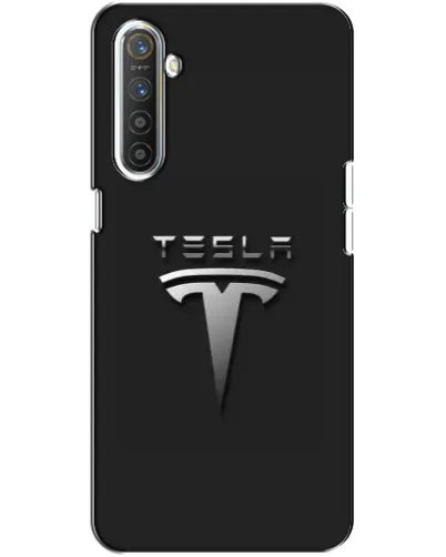 Чохол для Realme XT з картинкою «Сталевий логотип Tesla»