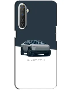 Чохол для Realme XT з картинкою «Сріблястий Cybertruck Tesla»
