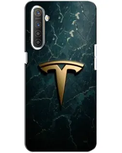 Чохол для Realme XT з картинкою «Мармурова Tesla Gold»