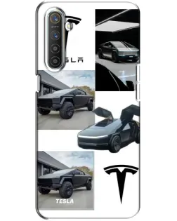 Чохол для Realme XT з картинкою «Колаж Cybertruck Tesla»