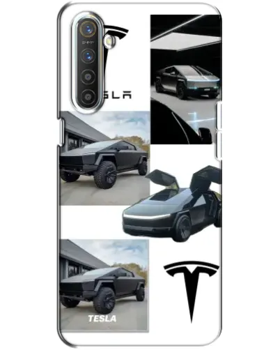 Чохол для Realme XT з картинкою «Колаж Cybertruck Tesla»