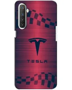 Чохол для Realme XT з картинкою «Тесла червоний карбон»