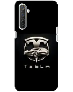 Чохол для Realme XT з картинкою «Tesla — срібне авто»