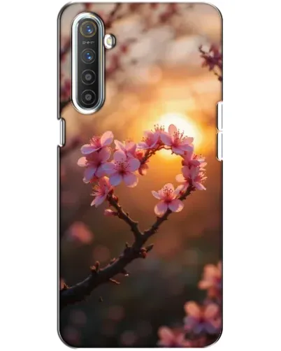 Чохол для Realme XT з картинкою «Рожевий цвіт сердечко на тлі заходу» Чохол для Realme XT з картинкою «Рожевий цвіт сердечко на тлі заходу»