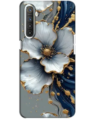 Чохол для Realme XT з картинкою «Біла квітка та золотий флюїд» Чохол для Realme XT з картинкою «Біла квітка та золотий флюїд»