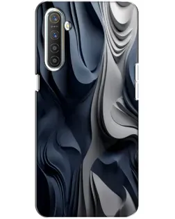 Чохол для Realme XT з картинкою «Об'ємні сині складки»