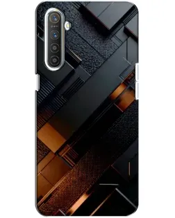 Чохол для Realme XT з картинкою «Чорні геометричні блоки»