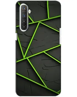 Чохол для Realme XT з картинкою «Зелені геометричні лінії»
