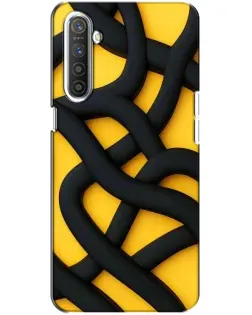 Чохол для Realme XT з картинкою «Чорне жовте переплетення»