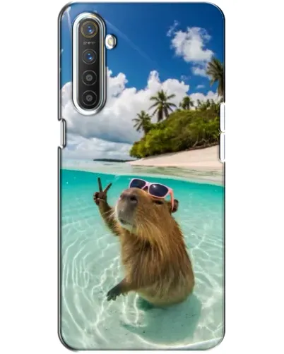 Чохол для Realme XT з картинкою «Капібара на морі»